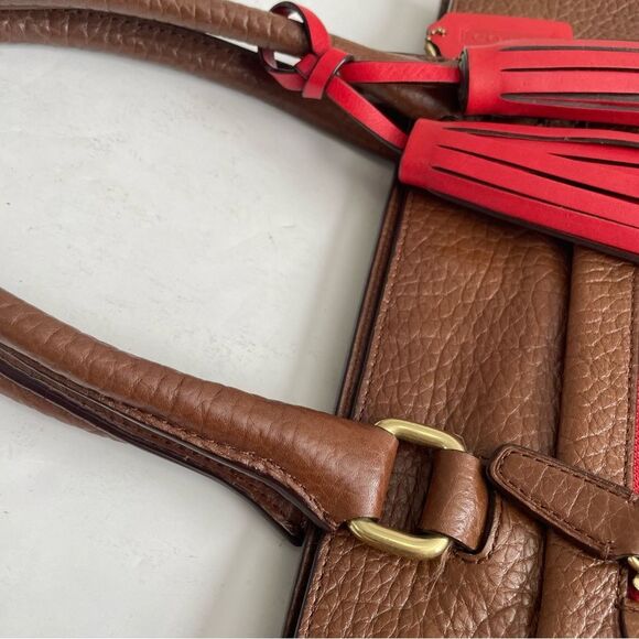 Coach Legacy Textured Leather Medium Candace Carryall Tote Brown Carnelian - Picture 13 of 13